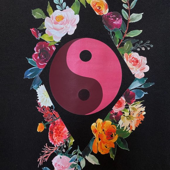 Floral Yin Yang Printed Hoodie - Picture 3 of 4